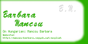 barbara mancsu business card